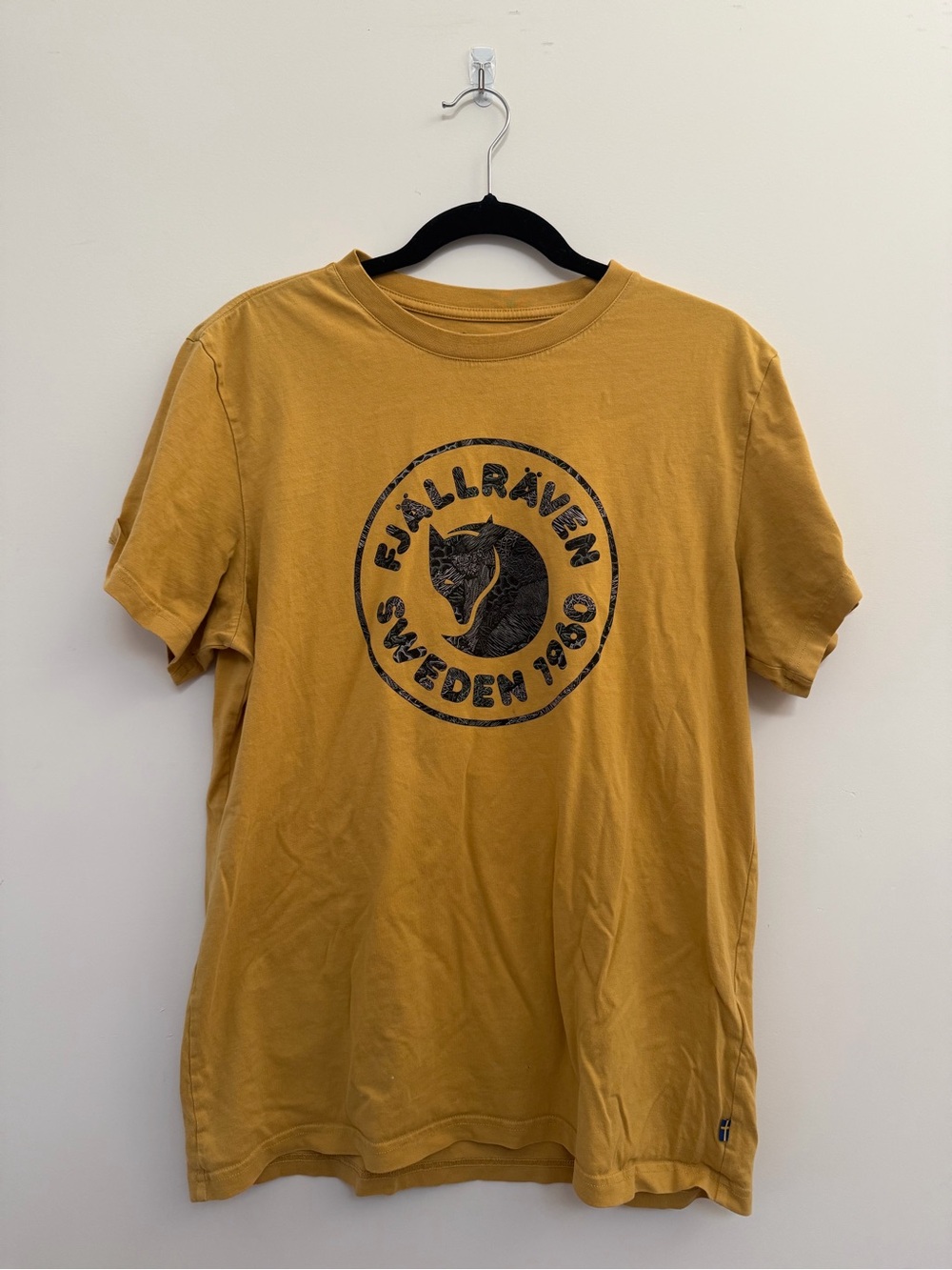 Fjallraven Mustard Short‑Sleeve Logo Tee